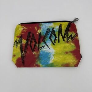 Volcom Tie Dye Zipper Pouch Makeup Bag Clutch Travel Organizer Case